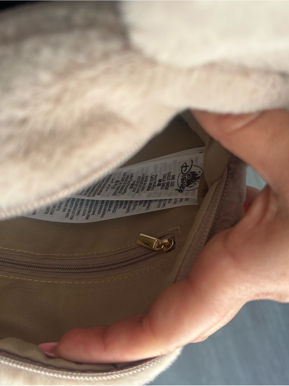 Disney Plush Mouse-Ear Crossbody Bag in Beige - Picture 3 of 3